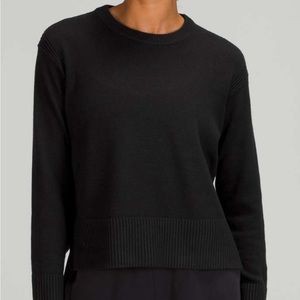Lululemon Cashlu Boxy Crewneck Sweater Black size 10